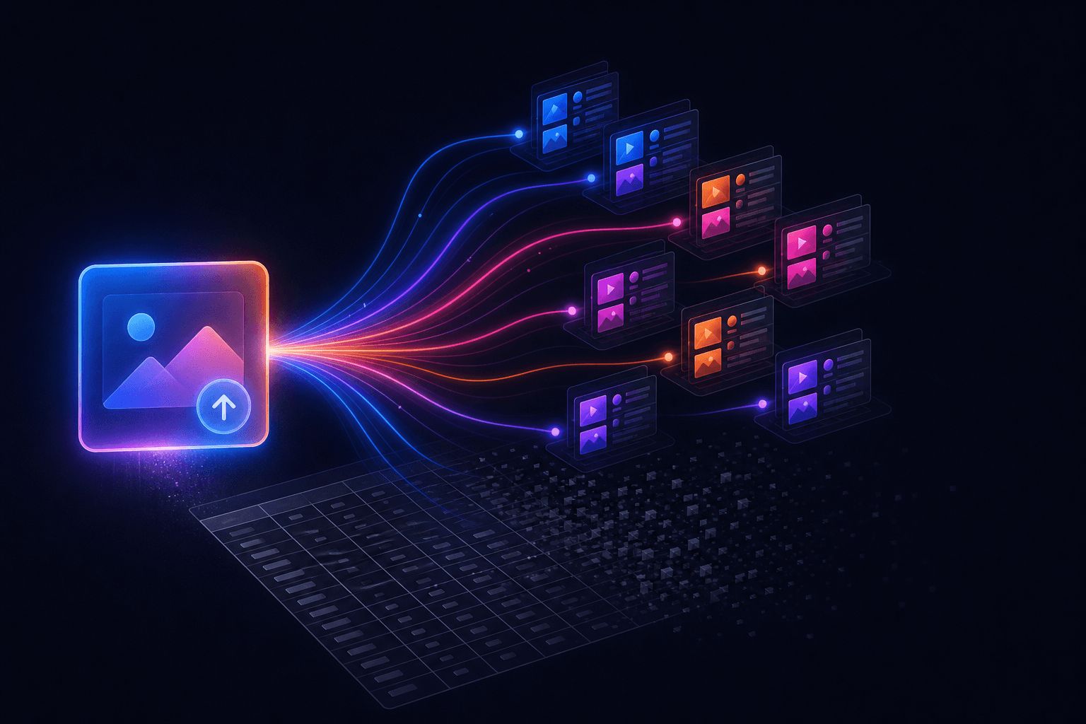 The uplads one-upload launch flow, with Google Ads Performance Max queued as the next network