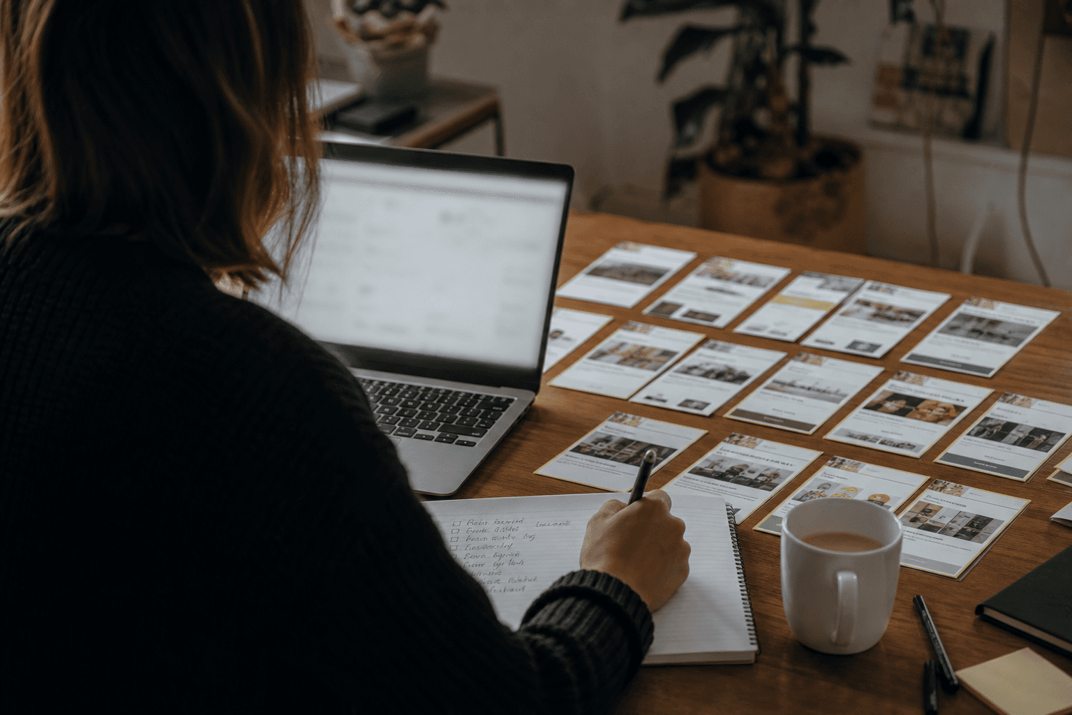 A performance marketer at a desk on a Monday morning preparing a week's batch of ad creatives for upload, the recurring launch work that the Advantage+ versus manual debate never touches